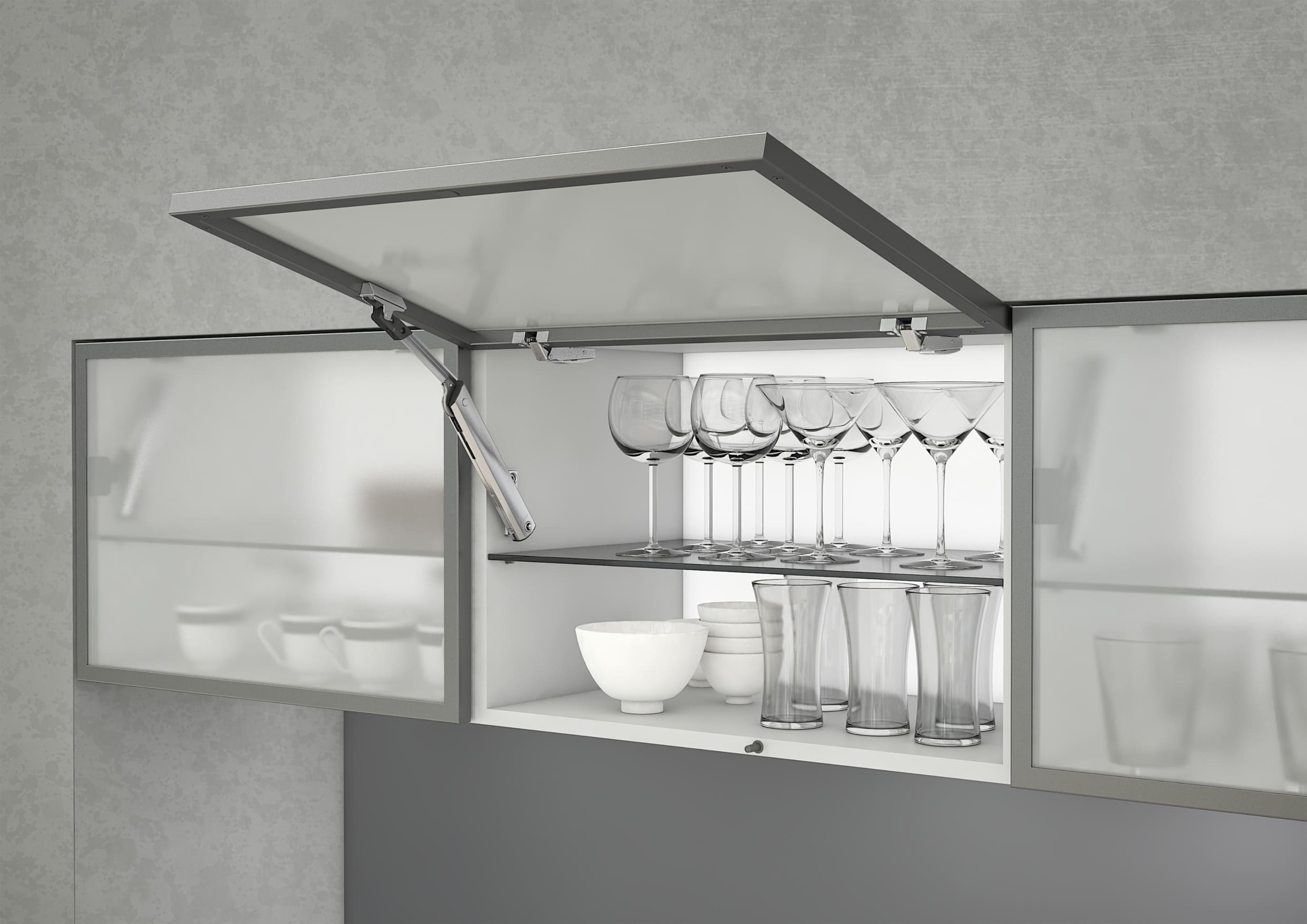 AVENTOS HK-XS Для малых корпусов в верхнем шкафу и шкафу-колонке